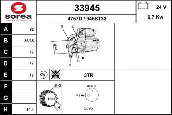 EAI 33945 - Démarreur cwaw.fr