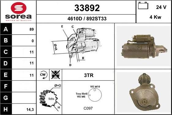 EAI 33892 - Démarreur cwaw.fr