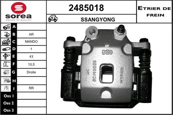 EAI 2485018 - Étrier de frein cwaw.fr