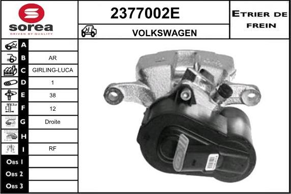 EAI 2377002E - Étrier de frein cwaw.fr