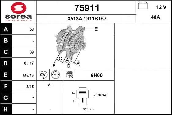 EAI 75911 - Alternateur cwaw.fr