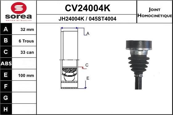 EAI CV24004K - Jeu de joints, arbre de transmission cwaw.fr