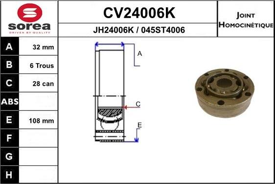 EAI CV24006K - Jeu de joints, arbre de transmission cwaw.fr