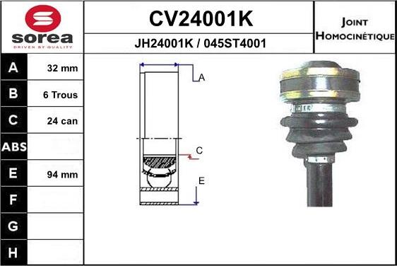 EAI CV24001K - Jeu de joints, arbre de transmission cwaw.fr