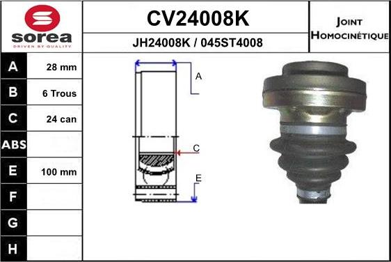 EAI CV24008K - Jeu de joints, arbre de transmission cwaw.fr