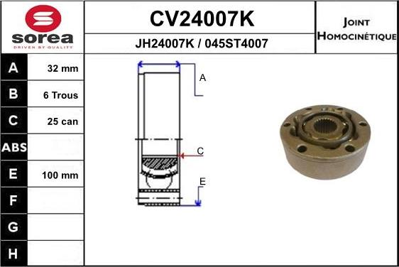 EAI CV24007K - Jeu de joints, arbre de transmission cwaw.fr