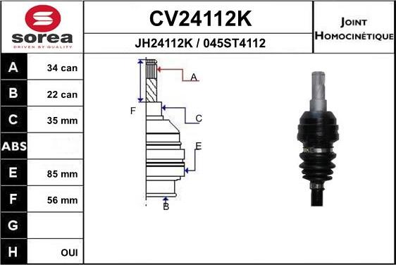 EAI CV24112K - Jeu de joints, arbre de transmission cwaw.fr