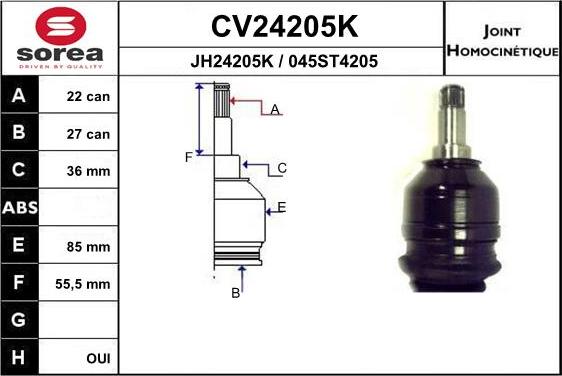 EAI CV24205K - Jeu de joints, arbre de transmission cwaw.fr