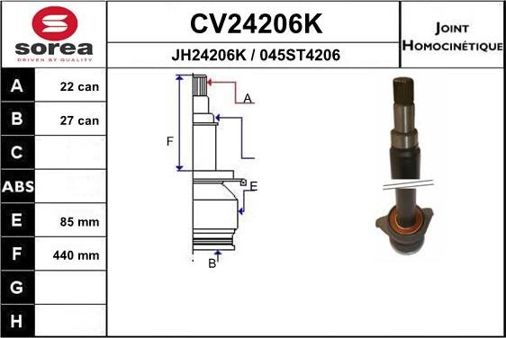 EAI CV24206K - Jeu de joints, arbre de transmission cwaw.fr