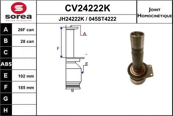 EAI CV24222K - Jeu de joints, arbre de transmission cwaw.fr