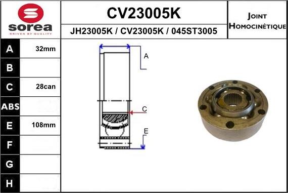 EAI CV23005K - Jeu de joints, arbre de transmission cwaw.fr