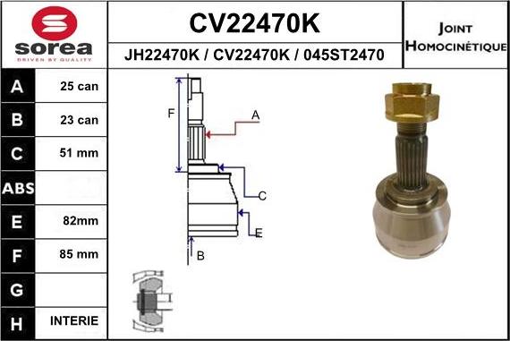 EAI CV22470K - Jeu de joints, arbre de transmission cwaw.fr