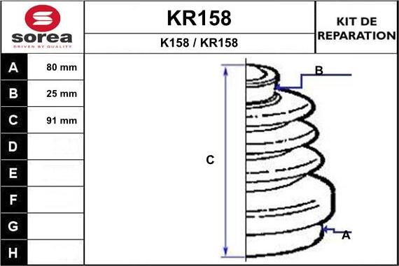 EAI KR158 - Joint-soufflet, arbre de commande cwaw.fr