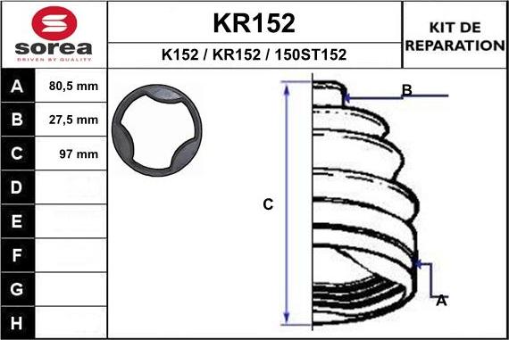 EAI KR152 - Joint-soufflet, arbre de commande cwaw.fr