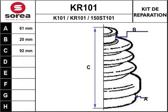 EAI KR101 - Joint-soufflet, arbre de commande cwaw.fr