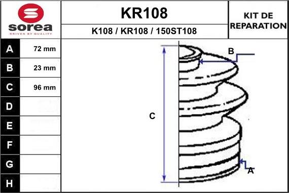 EAI KR108 - Joint-soufflet, arbre de commande cwaw.fr