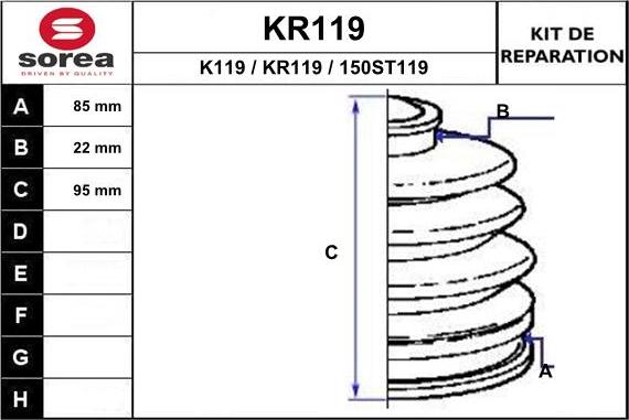 EAI KR119 - Joint-soufflet, arbre de commande cwaw.fr