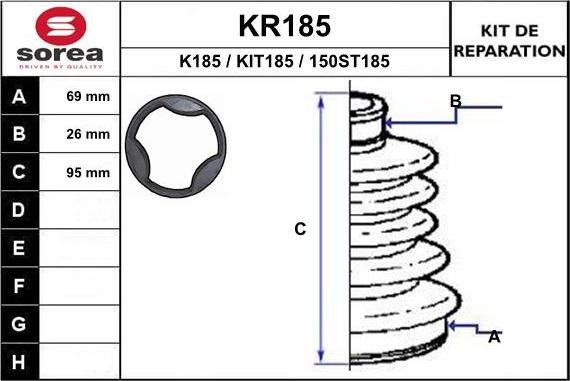 EAI KR185 - Joint-soufflet, arbre de commande cwaw.fr