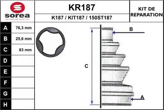 EAI KR187 - Joint-soufflet, arbre de commande cwaw.fr