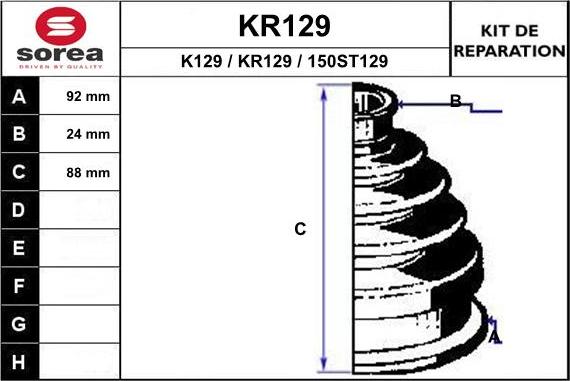 EAI KR129 - Joint-soufflet, arbre de commande cwaw.fr