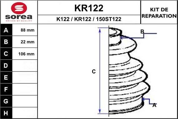 EAI KR122 - Joint-soufflet, arbre de commande cwaw.fr