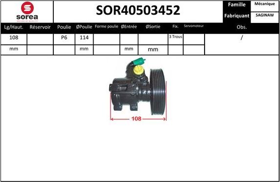 EAI SOR40503452 - Pompe hydraulique, direction cwaw.fr