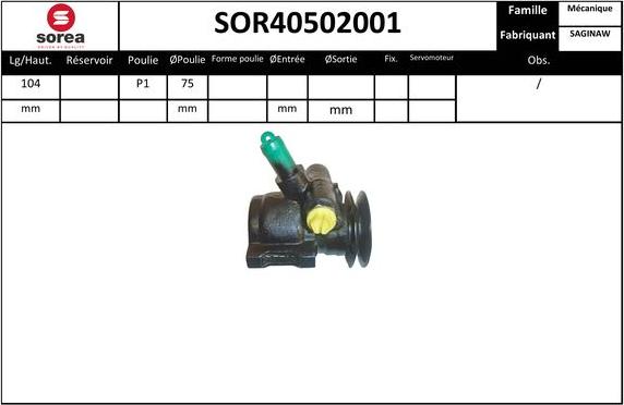 EAI SOR40502001 - Pompe hydraulique, direction cwaw.fr