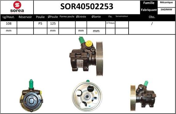 EAI SOR40502253 - Pompe hydraulique, direction cwaw.fr