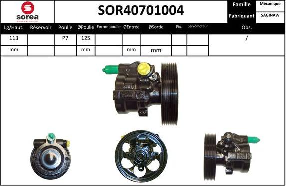 EAI SOR40701004 - Pompe hydraulique, direction cwaw.fr