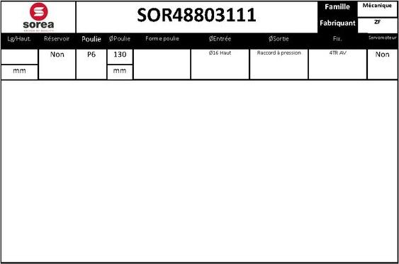 EAI SOR48803111 - Pompe hydraulique, direction cwaw.fr