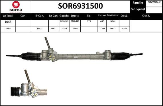 EAI SOR6931500 - Crémaillière de direction cwaw.fr