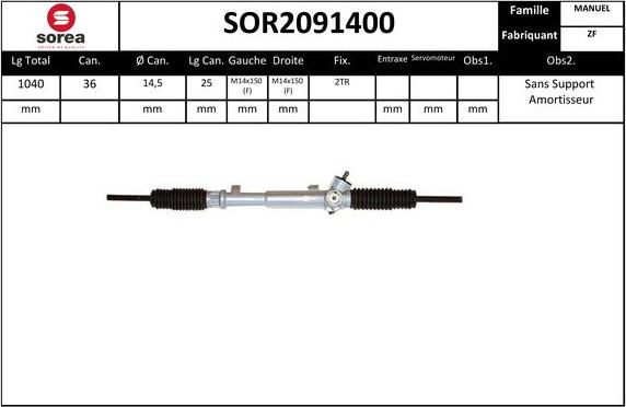 EAI SOR2091400 - Crémaillière de direction cwaw.fr