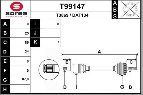 EAI T99147 - Arbre de transmission cwaw.fr