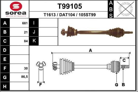 EAI T99105 - Arbre de transmission cwaw.fr