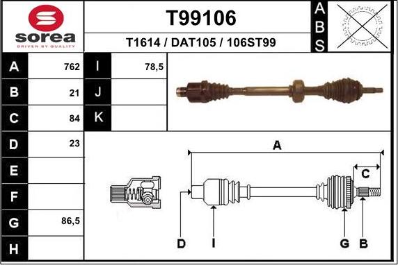 EAI T99106 - Arbre de transmission cwaw.fr