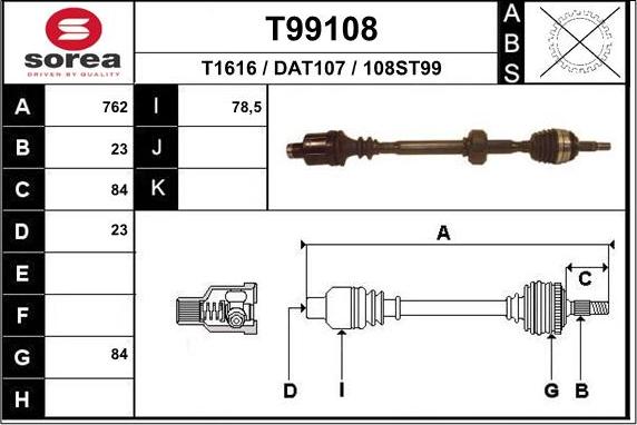 EAI T99108 - Arbre de transmission cwaw.fr