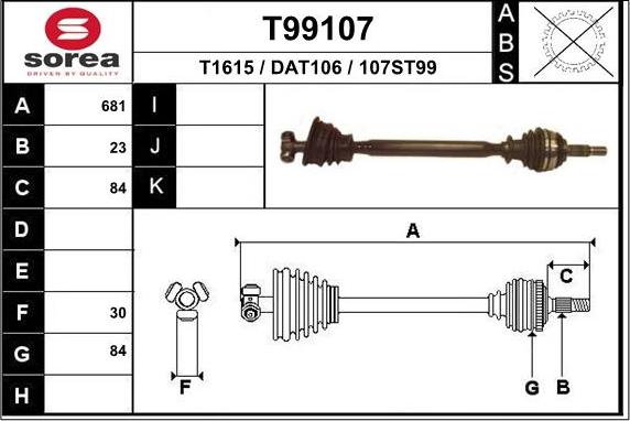 EAI T99107 - Arbre de transmission cwaw.fr