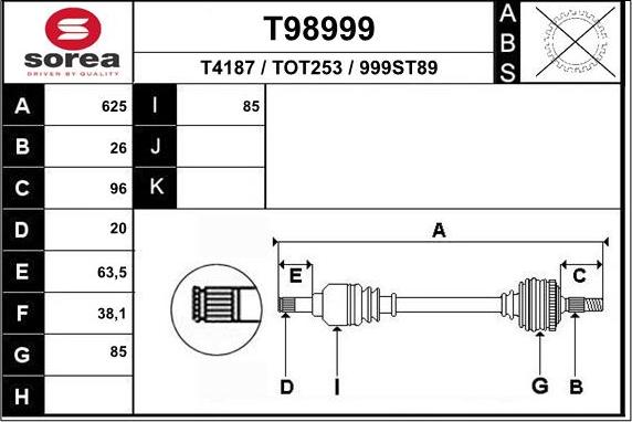 EAI T98999 - Arbre de transmission cwaw.fr