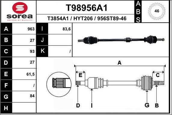 EAI T98956A1 - Arbre de transmission cwaw.fr