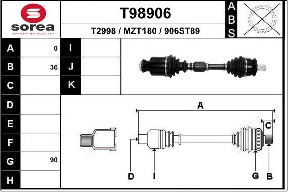 EAI T98906 - Arbre de transmission cwaw.fr