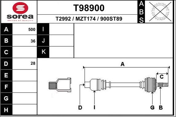 EAI T98900 - Arbre de transmission cwaw.fr