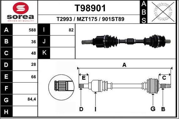 EAI T98901 - Arbre de transmission cwaw.fr