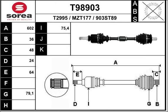 EAI T98903 - Arbre de transmission cwaw.fr