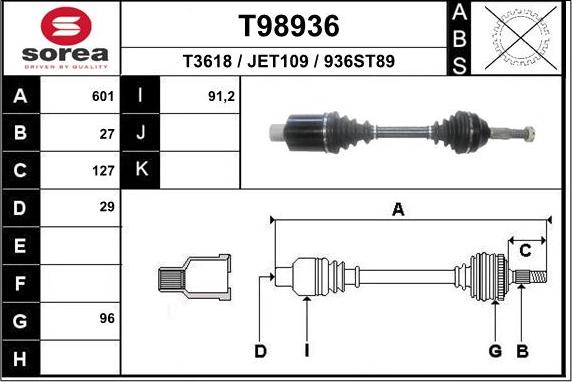 EAI T98936 - Arbre de transmission cwaw.fr