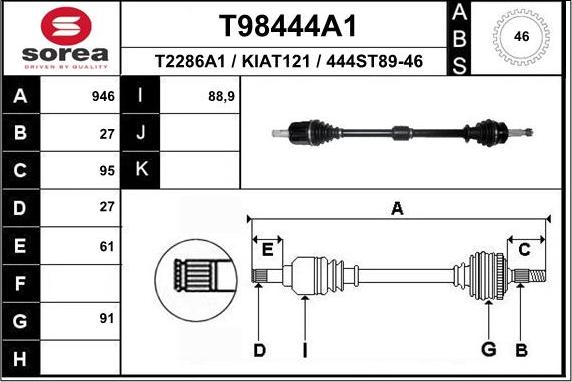 EAI T98444A1 - Arbre de transmission cwaw.fr