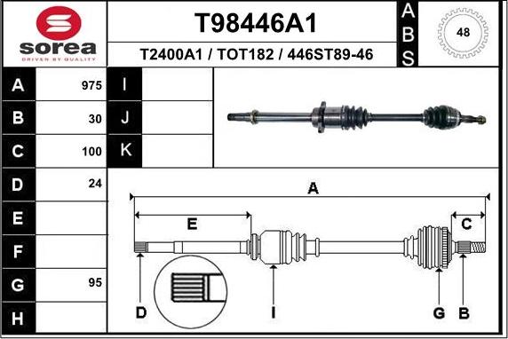 EAI T98446A1 - Arbre de transmission cwaw.fr