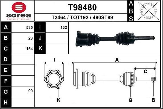 EAI T98480 - Arbre de transmission cwaw.fr