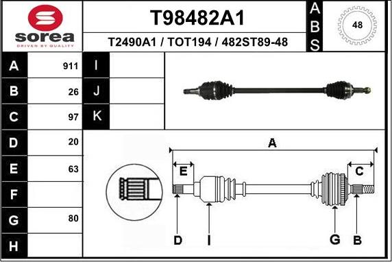 EAI T98482A1 - Arbre de transmission cwaw.fr