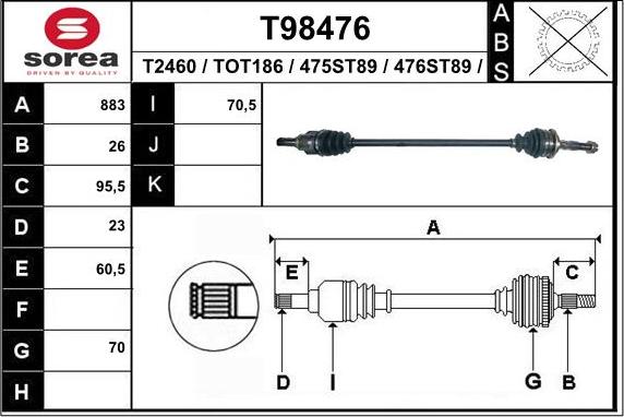 EAI T98476 - Arbre de transmission cwaw.fr