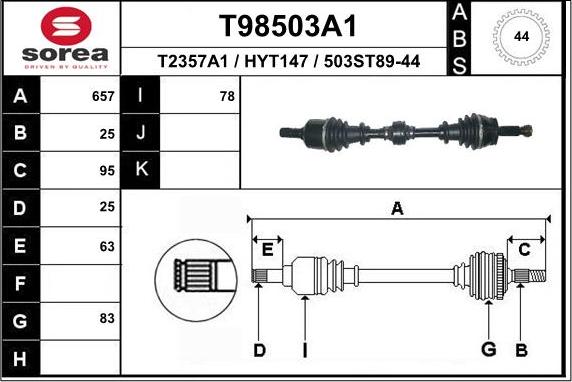 EAI T98503A1 - Arbre de transmission cwaw.fr